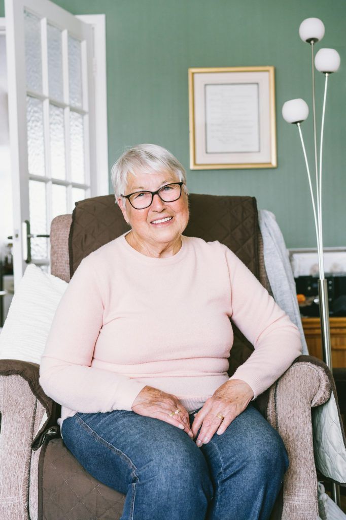 Portrait of smiling senior, mature retired grandmother in eyeglasses, smiling elderly woman